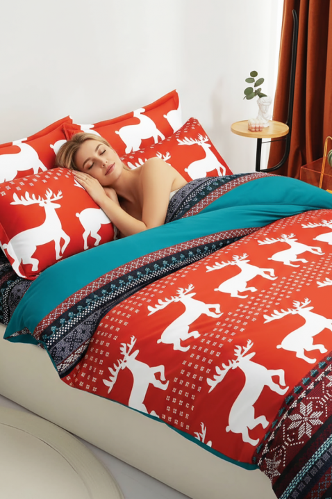 Komplet pościeli ZIONLY 200x220 cm bawełna - 4 elementy, Kolor : wielokolorowy, IVET.PL - Modna odzież