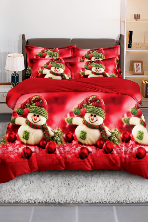 Komplet pościeli PROMEFY 160x200 cm памук - 4 части, Kolor : czerwony, IVET.PL - Modna odzież