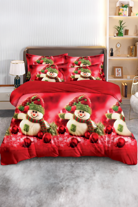 Komplet pościeli PROMEFY 160x200 cm памук - 4 части, Kolor : czerwony, IVET.PL - Modna odzież
