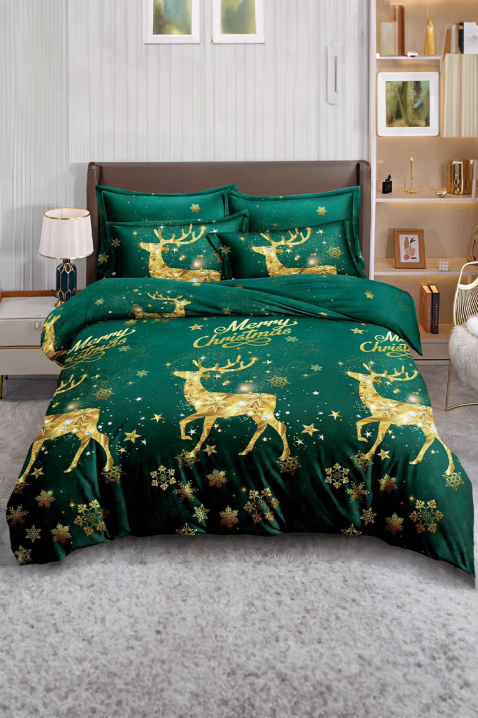 Komplet pościeli GRENOLY 200x220 cm bawełna - 4 elementy, Kolor : zielony, IVET.PL - Modna odzież