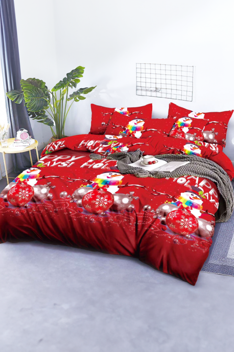 Komplet pościeli MARENFY 160x200 cm bawełna - 4 elementy, Kolor : czerwony, IVET.PL - Modna odzież