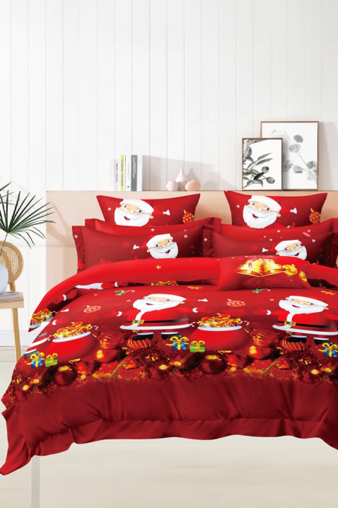 Komplet pościeli BIONELZY 160x200 cm bawełna - 4 elementy, Kolor : czerwony, IVET.PL - Modna odzież