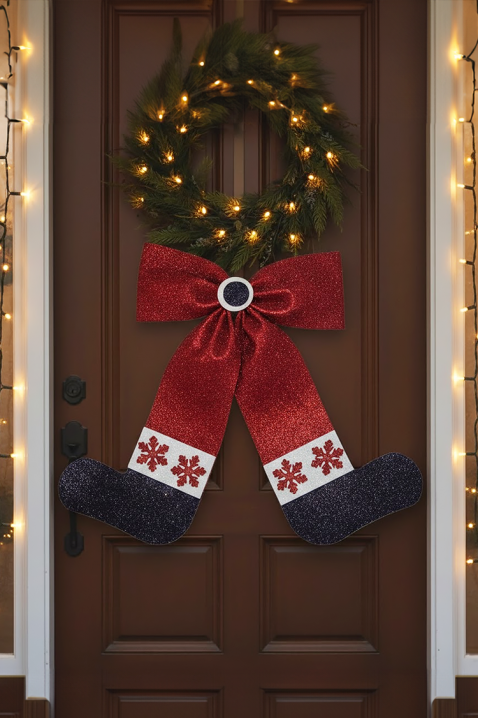 Świąteczna ozdoba na dzrwi ERNOMY, Kolor : czerwony, IVET.PL - Modna odzież