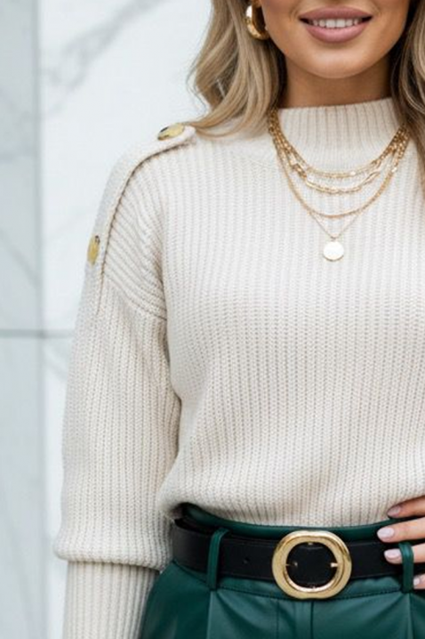 Sweter KOPRILZA WHITE, Kolor : biały, IVET.PL - Modna odzież