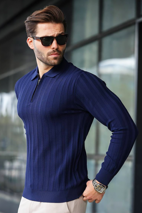 Sweter MATELDO NAVY, Kolor : granatowy, IVET.PL - Modna odzież