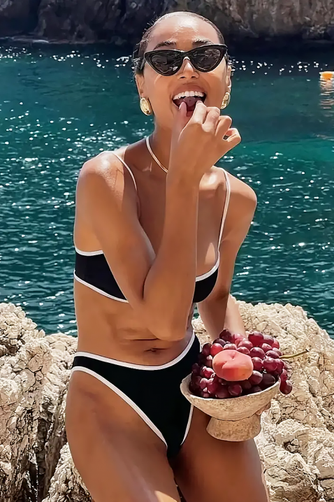 Strój kąpielowy INELFEA, Kolor : czarny z białym, IVET.PL - Modna odzież