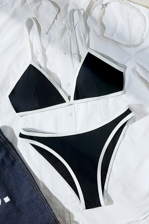 Strój kąpielowy INELFEA, Kolor : czarny z białym, IVET.PL - Modna odzież