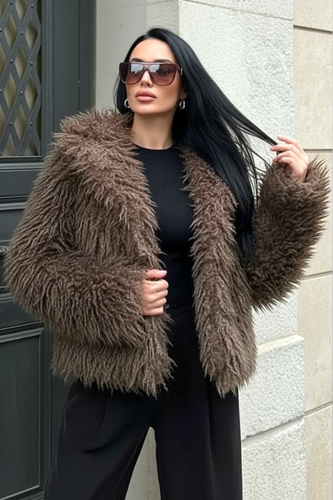 Płaszcz AMIRENA BROWN, Kolor : brązowy, IVET.PL - Modna odzież