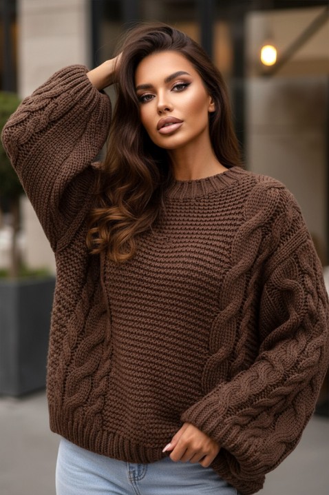 Sweter TINTEFA BROWN, Kolor : brązowy, IVET.PL - Modna odzież