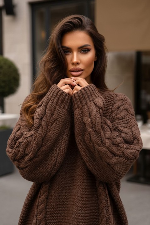 Sweter TINTEFA BROWN, Kolor : brązowy, IVET.PL - Modna odzież