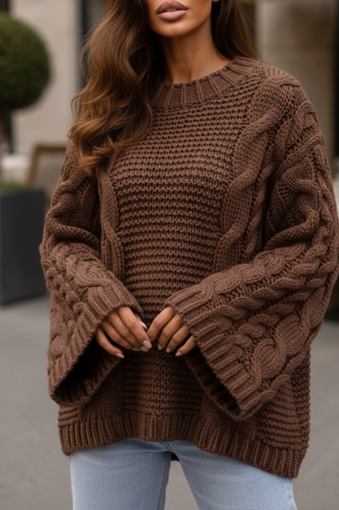 Sweter TINTEFA BROWN, Kolor : brązowy, IVET.PL - Modna odzież