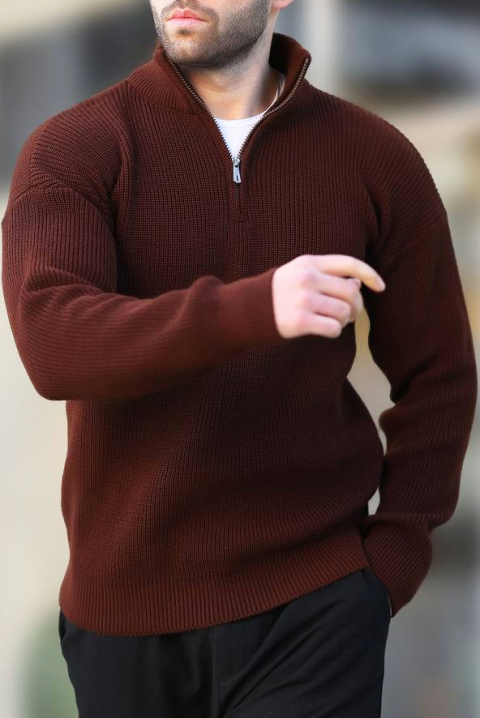 Sweter RAJEZO BROWN, Kolor : brązowy, IVET.PL - Modna odzież