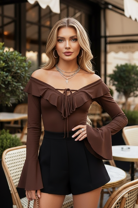 Bluzka KEFLILZA BROWN - Bluzki | Ivet.PL Bluzka KEFLILZA BROWN, Kolor : brązowy, IVET.PL - Modna odzież