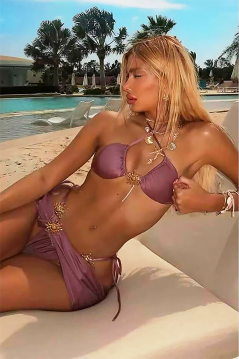 Komplet plażowy ERONILA LILA, Kolor : fioletowy, IVET.PL - Modna odzież