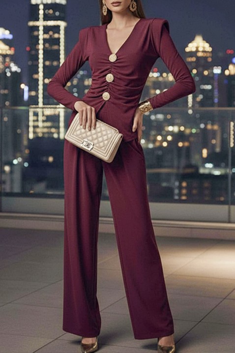 Komplet GENTILNA BORDO - Eleganckie komplety | Ivet.PL Komplet GENTILNA BORDO, Kolor : bordowy, IVET.PL - Modna odzież