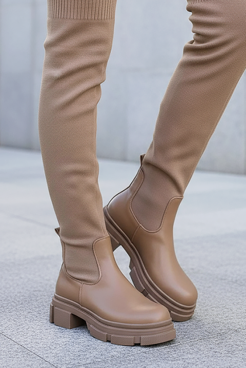 Kozaki tekstylne MENDAVA - Kozaki | Ivet.PL Kozaki tekstylne MENDAVA, Kolor :  beżowy, IVET.PL - Modna odzież