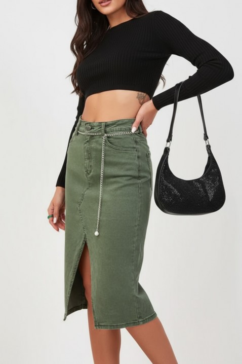 Spódnica MINZONA GREEN - Denim | Ivet.PL Spódnica MINZONA GREEN, Kolor : zielony, IVET.PL - Modna odzież