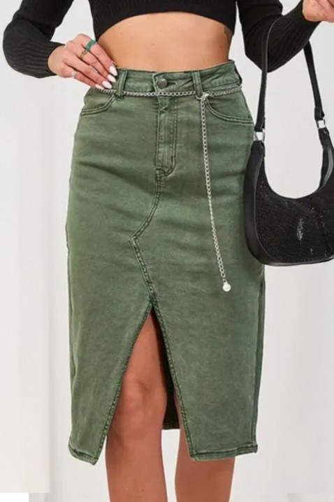 Spódnica MINZONA GREEN - Denim | Ivet.PL Spódnica MINZONA GREEN, Kolor : zielony, IVET.PL - Modna odzież