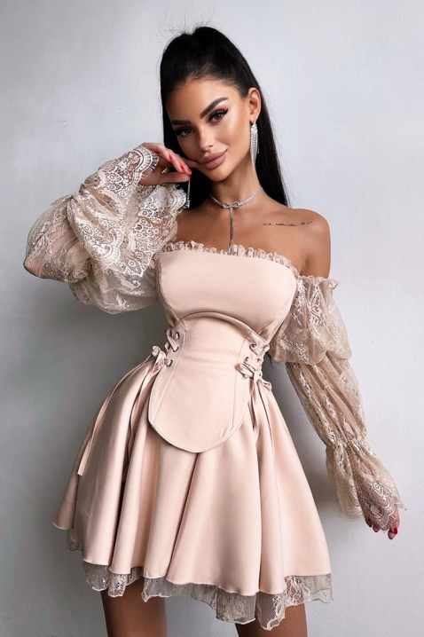 Sukienka HLONDINA PUDRA, Kolor : pudrowy róż, IVET.PL - Modna odzież