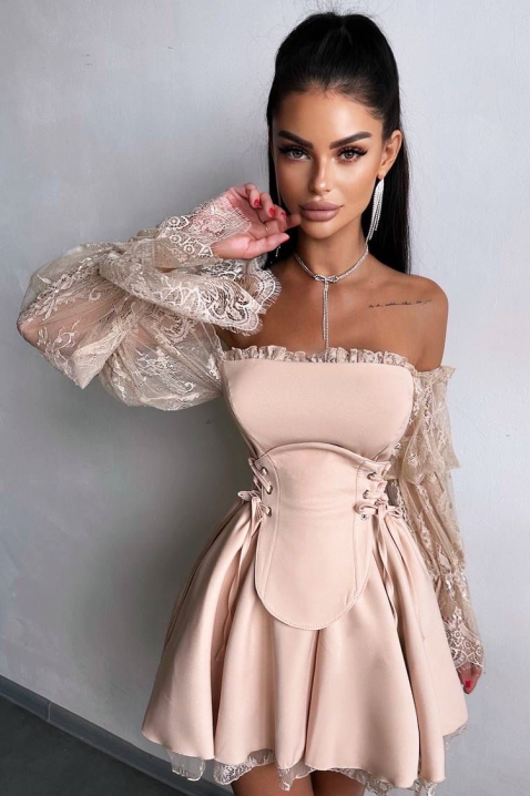 Sukienka HLONDINA PUDRA, Kolor : pudrowy róż, IVET.PL - Modna odzież