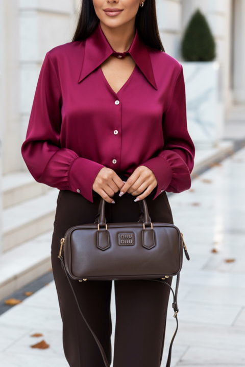 Koszula LILONDANA BORDO, Kolor : bordowy, IVET.PL - Modna odzież