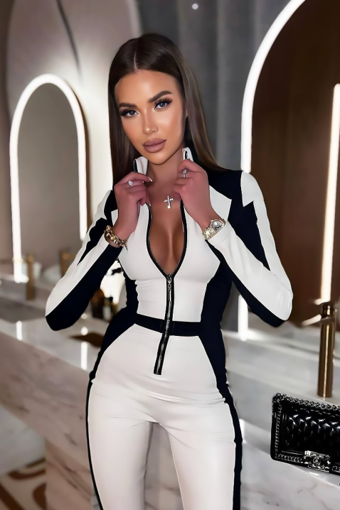 Kombinezon SHPIONIZA, Kolor : czarny z białym, IVET.PL - Modna odzież