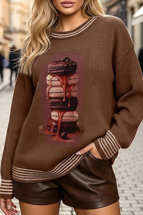 Sweter MACRONZA, Kolor : brązowy, IVET.PL - Modna odzież