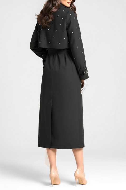 Trencz RODILDA BLACK, Kolor : czarny, IVET.PL - Modna odzież