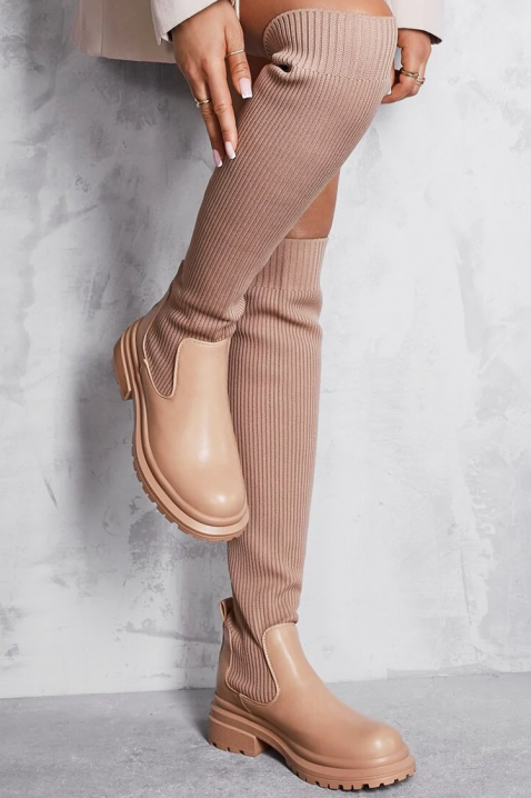 Kozaki tekstylne AMORINDA - Kozaki | Ivet.PL Kozaki tekstylne AMORINDA, Kolor :  beżowy, IVET.PL - Modna odzież