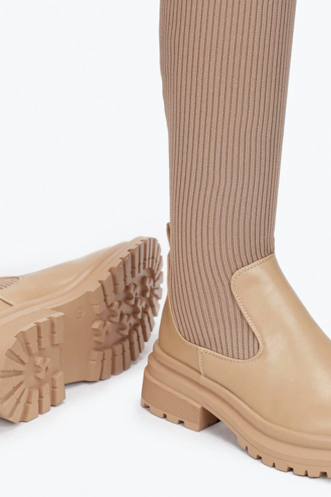 Kozaki tekstylne AMORINDA - Kozaki | Ivet.PL Kozaki tekstylne AMORINDA, Kolor :  beżowy, IVET.PL - Modna odzież