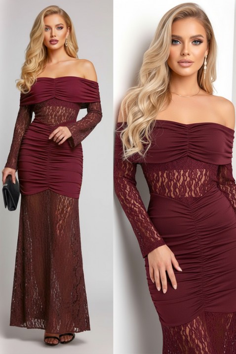 Sukienka UNDRENZA BORDO - Długie sukienki | Ivet.PL Sukienka UNDRENZA BORDO, Kolor : bordowy, IVET.PL - Modna odzież