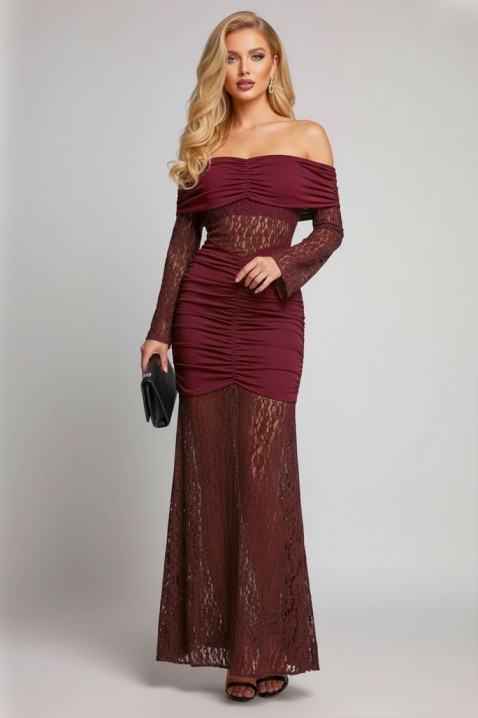 Sukienka UNDRENZA BORDO - Długie sukienki | Ivet.PL Sukienka UNDRENZA BORDO, Kolor : bordowy, IVET.PL - Modna odzież