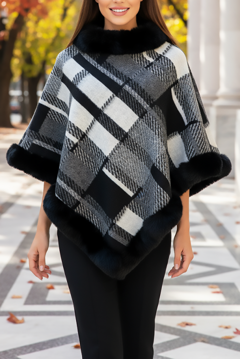 Ponczo PLOVELZA BLACK - Ponczo | Ivet.PL Ponczo PLOVELZA BLACK, Kolor : czarny, IVET.PL - Modna odzież