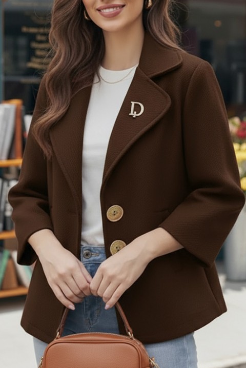 Płaszcz ZOLTINDA BROWN, Kolor : brązowy, IVET.PL - Modna odzież