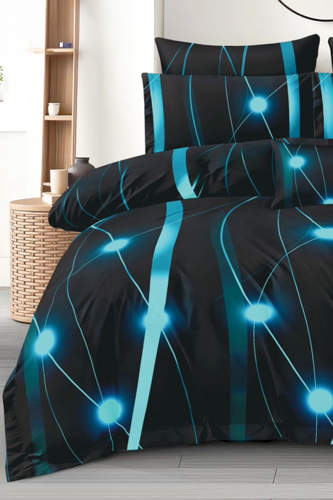 Komplet pościeli SIOFERY 200x220 cm bawełna - 4 elementy, Kolor : czarny, IVET.PL - Modna odzież