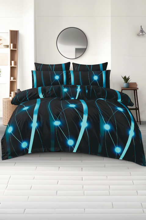 Komplet pościeli SIOFERY 200x220 cm bawełna - 4 elementy, Kolor : czarny, IVET.PL - Modna odzież