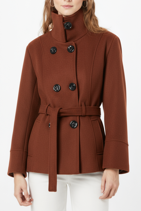 Płaszcz BLENZINA BROWN, Kolor : brązowy, IVET.PL - Modna odzież