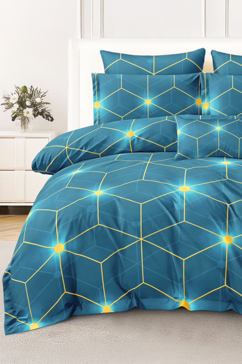 Komplet pościeli BRIONEFY 200x220 cm bawełna - 4 elementy, Kolor : chabrowy, IVET.PL - Modna odzież