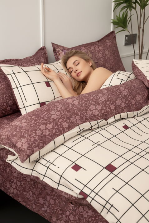 Komplet pościeli GORMENY 200x220 cm bawełna - 4 elementy, Kolor : wielokolorowy, IVET.PL - Modna odzież