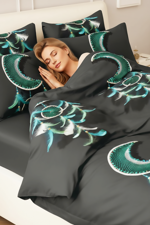 Komplet pościeli ZORBENY 200x220 cm bawełna - 4 elementy, Kolor : grafitowy, IVET.PL - Modna odzież