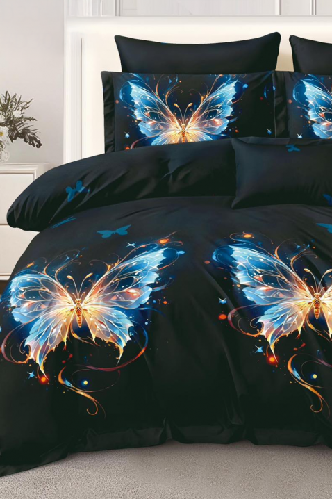 Komplet pościeli DERMIONY 200x220 cm bawełna - 4 elementy, Kolor : czarny, IVET.PL - Modna odzież