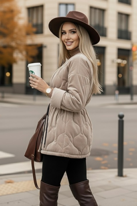 Płaszcz FESOLGA BEIGE, Kolor :  beżowy, IVET.PL - Modna odzież