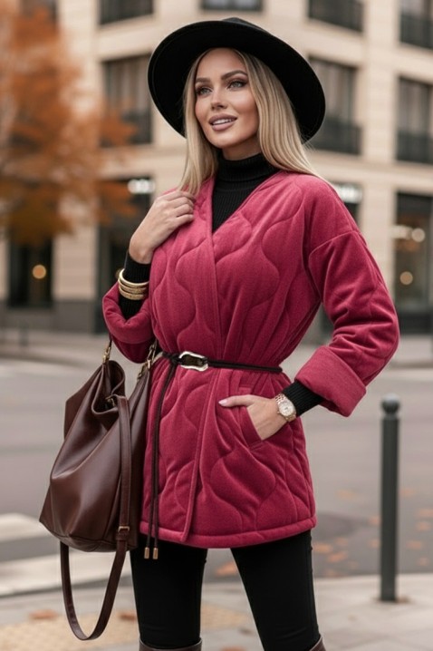 Płaszcz FESOLGA BORDO, Kolor : bordowy, IVET.PL - Modna odzież