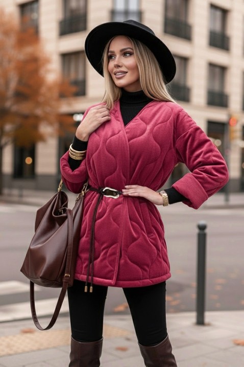 Płaszcz FESOLGA BORDO, Kolor : bordowy, IVET.PL - Modna odzież