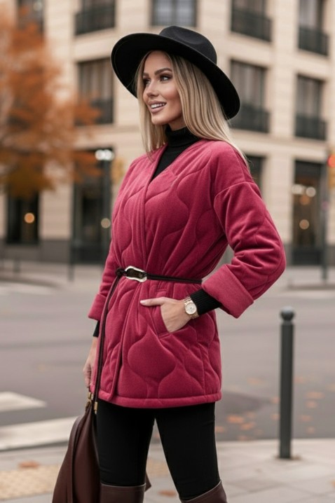 Płaszcz FESOLGA BORDO, Kolor : bordowy, IVET.PL - Modna odzież