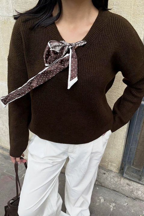 Sweter SHARLINTA BROWN, Kolor : brązowy, IVET.PL - Modna odzież