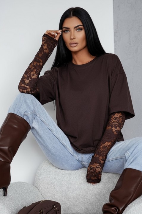 Bluzka CALIOPA BROWN, Kolor : brązowy, IVET.PL - Modna odzież