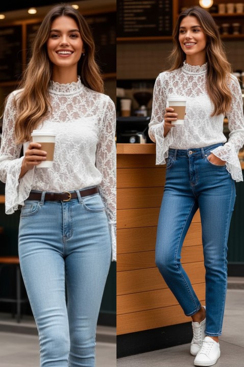 Bluzka PERSOTA WHITE, Kolor : biały, IVET.PL - Modna odzież