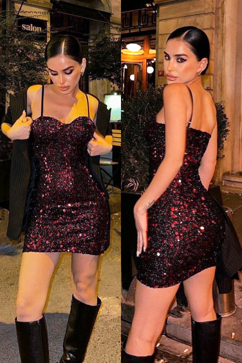 Sukienka BRUDILDA BORDO, Kolor : bordowy, IVET.PL - Modna odzież