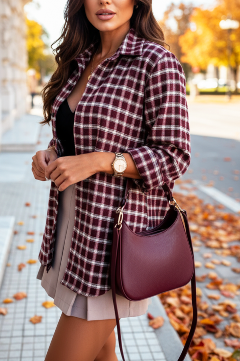 Koszula TEBRINA BORDO, Kolor : bordowy, IVET.PL - Modna odzież